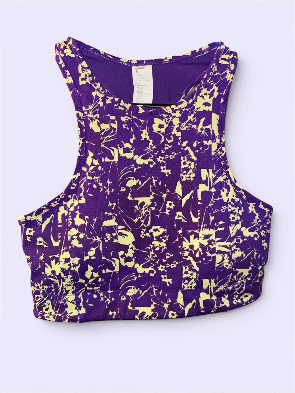 Purple Printed Fabletics Sports Bra Activewear